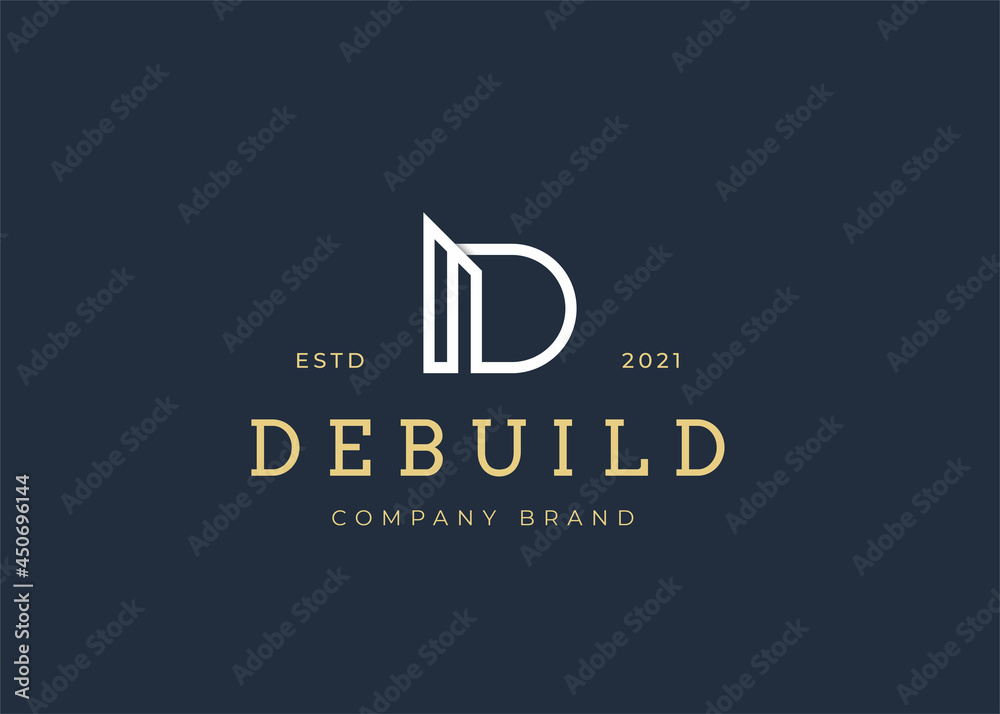 Fototapeta premium Minimalist Initial D letter logo design template,Vector illustrations