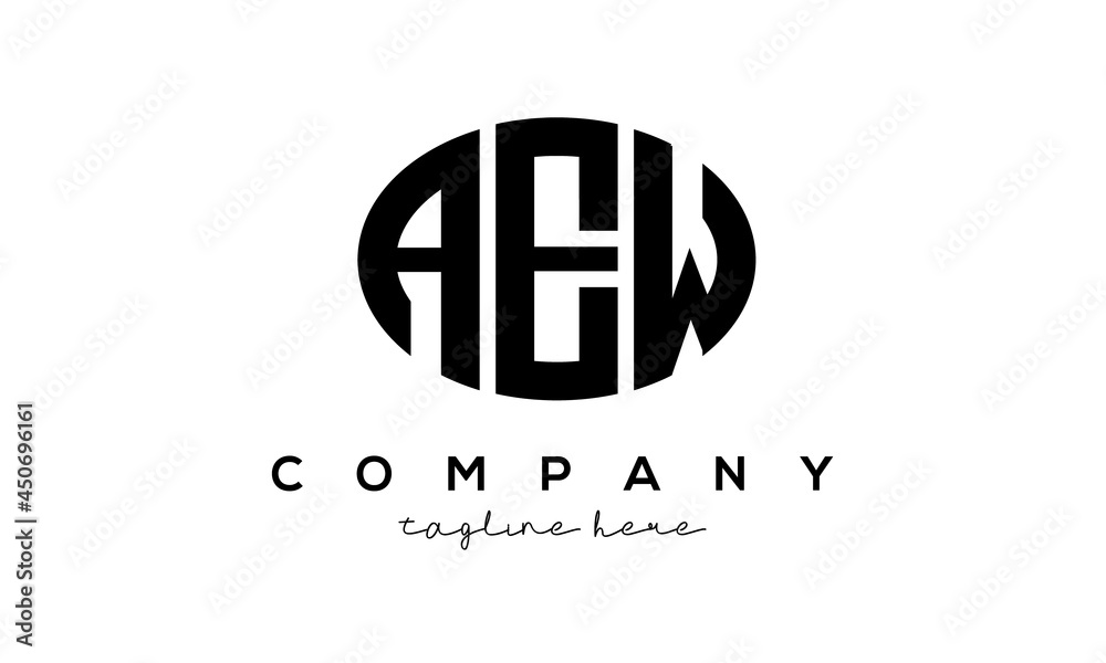AEW three Letters creative circle logo design