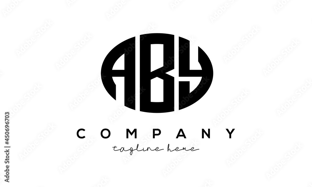 ABY three Letters creative circle logo design ABY three Letters creative circle logo design