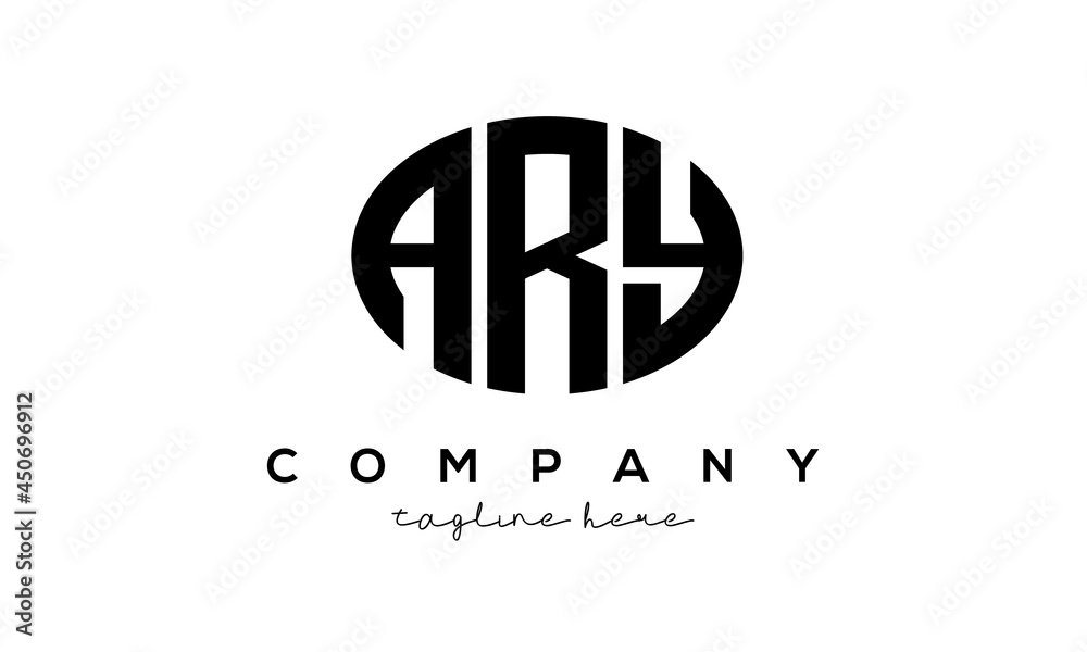 ARY three Letters creative circle logo design ARY three Letters creative circle logo design