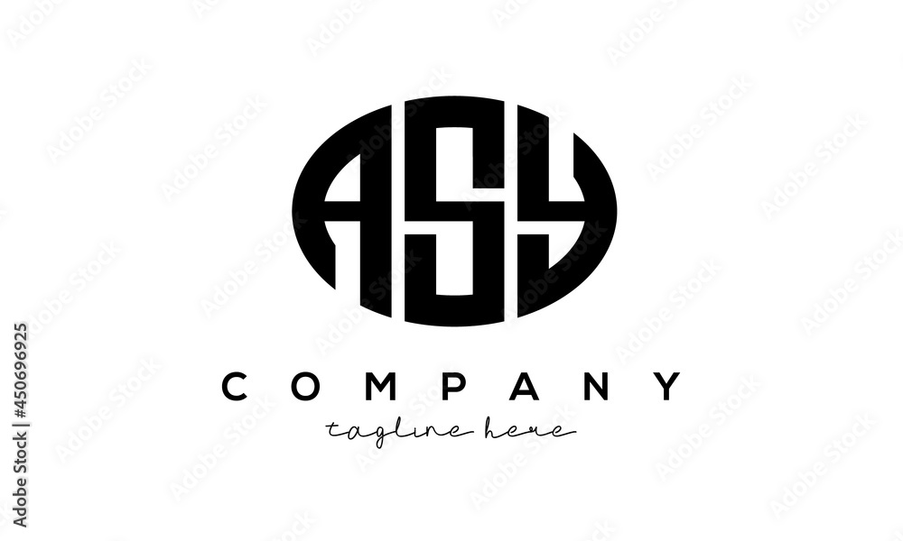 ASY three Letters creative circle logo design ASY three Letters creative circle logo design