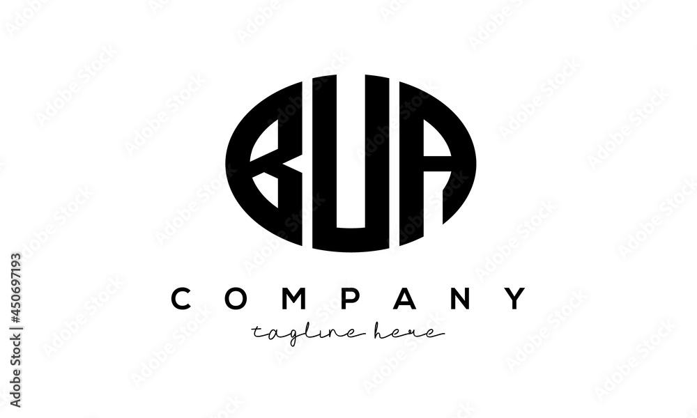 BUA three Letters creative circle logo design