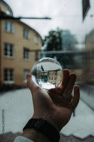 lensball shot of a alley photo