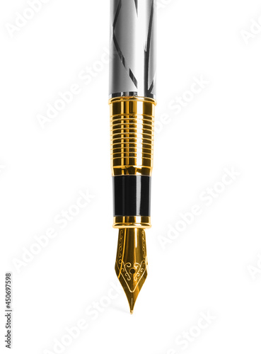 Картината върху платно Beautiful fountain pen with ornate nib isolated on white