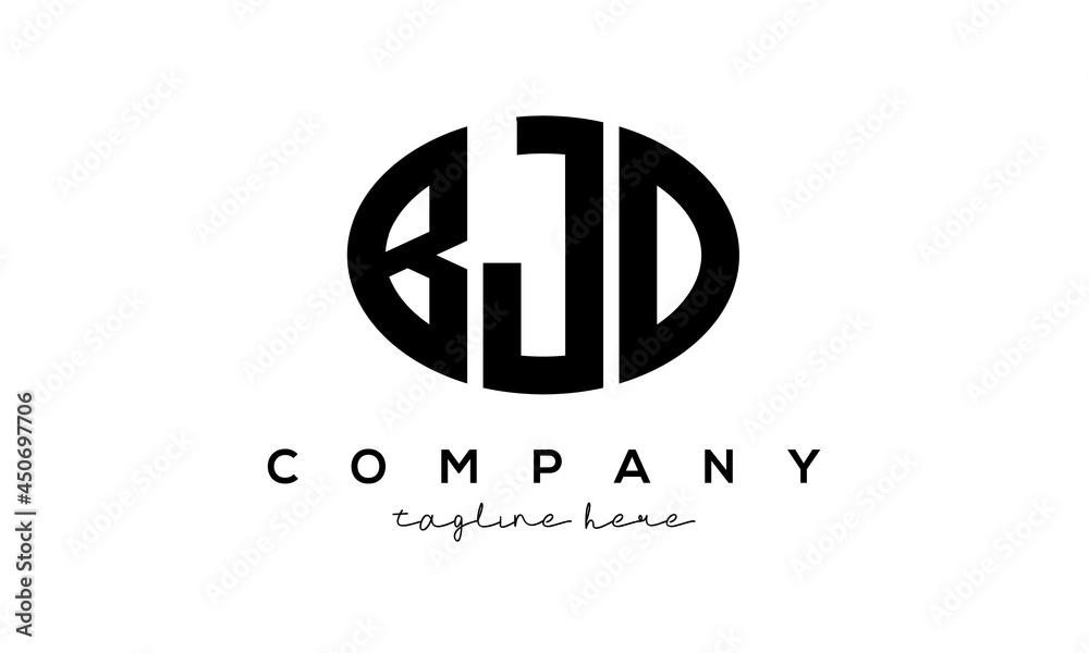 BJD three Letters creative circle logo design