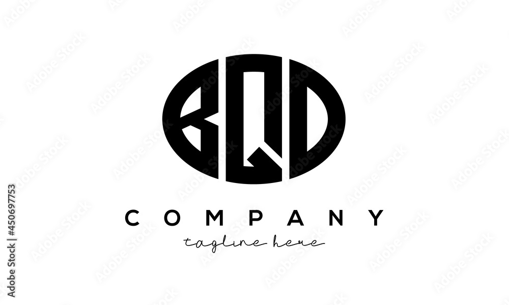BQD three Letters creative circle logo design