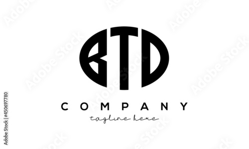 BTD three Letters creative circle logo design photo