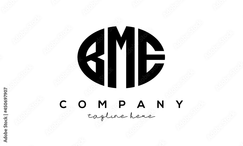 BME three Letters creative circle logo design BME three Letters creative circle logo design
