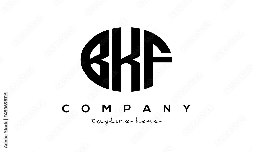 BKF three Letters creative circle logo design BKF three Letters creative circle logo design