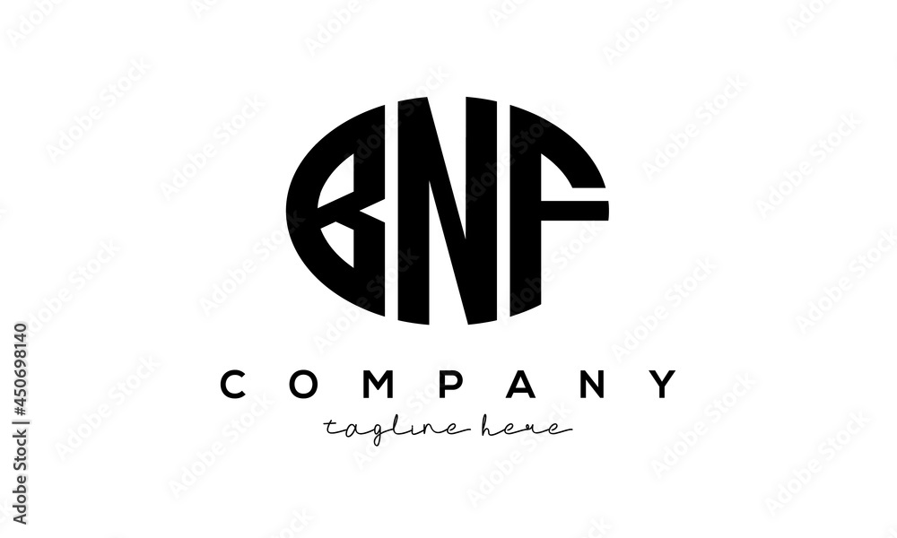 BNF three Letters creative circle logo design BNF three Letters creative circle logo design