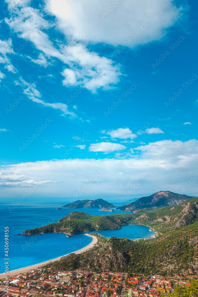 view of the sea and mountains from lykian way oludeniz fethiye turkey
