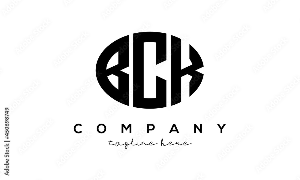 BCK three Letters creative circle logo design