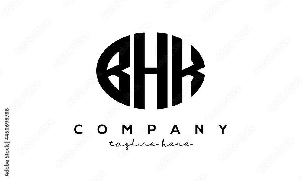 BHK three Letters creative circle logo design