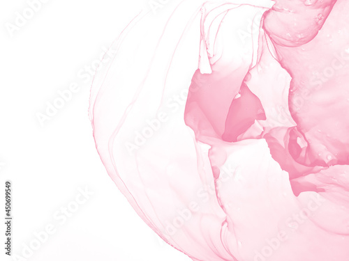 Alcohol pink and whate ink background. Banner for