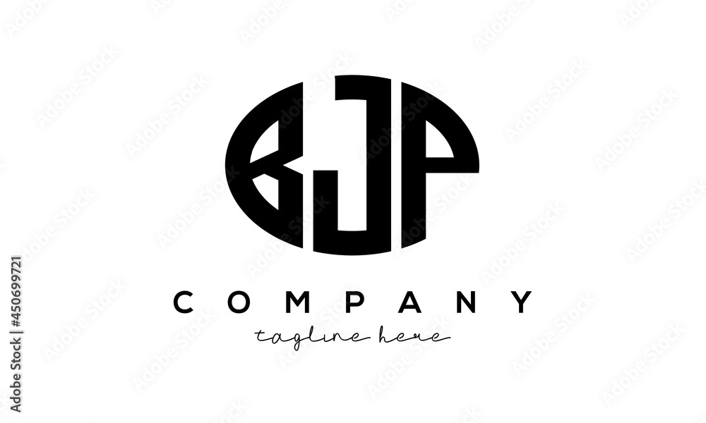 BJP three Letters creative circle logo design