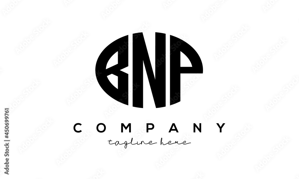 BNP three Letters creative circle logo design BNP three Letters creative circle logo design