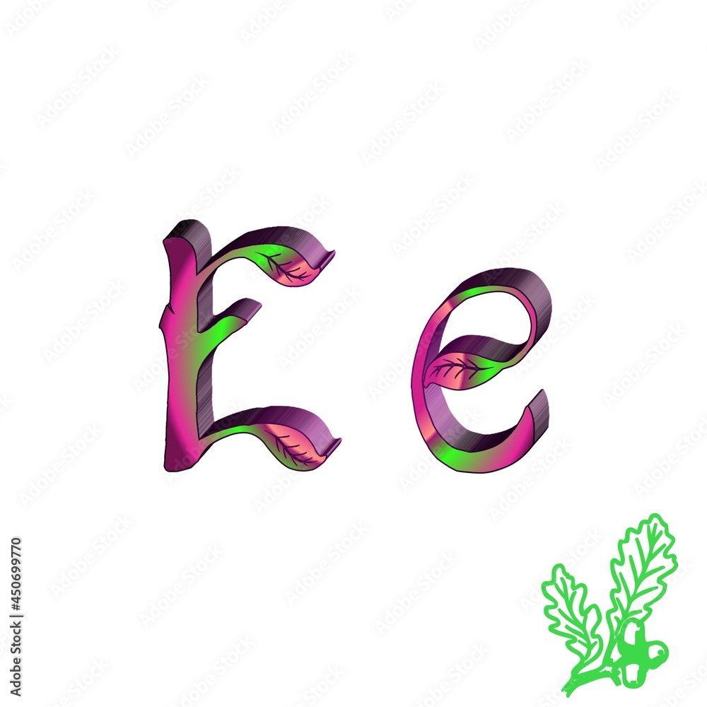 Letter E in colorful 3D abstract Letter E in colorful 3D abstract