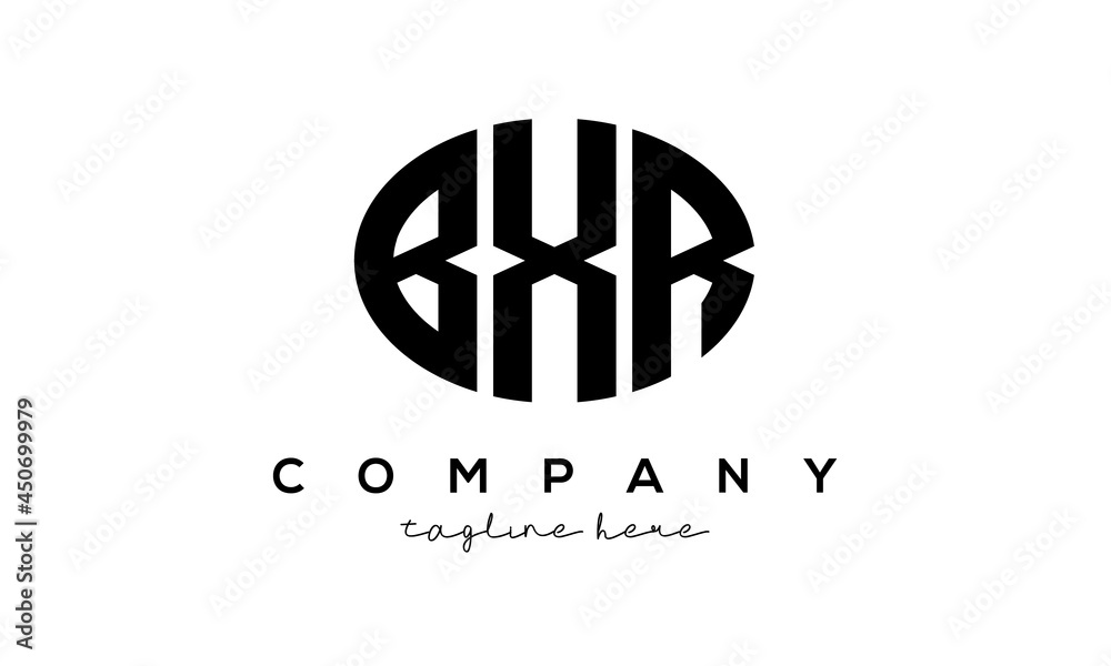 BXR three Letters creative circle logo design BXR three Letters creative circle logo design