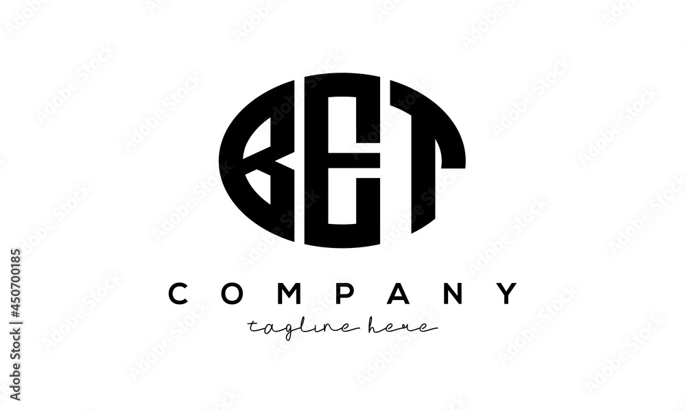 BET three Letters creative circle logo design vector	