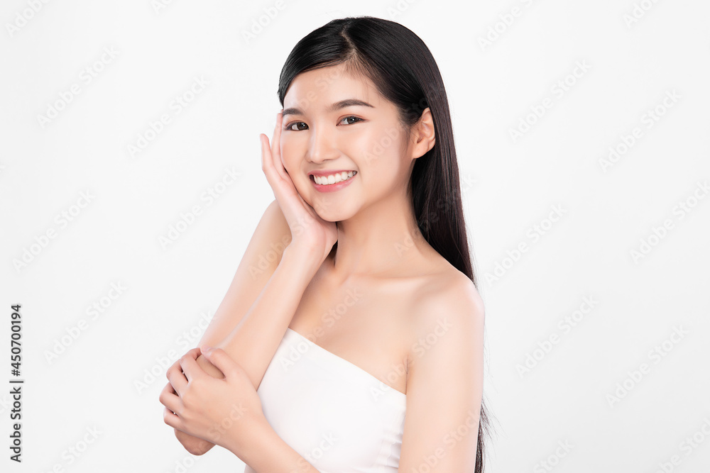 Beautiful young asian woman with clean fresh skin on white background, Face care, Facial treatment, Cosmetology, beauty and spa, Asian women portrait. Beautiful young asian woman with clean fresh skin on white background, Face care, Facial treatment, Cosmetology, beauty and spa, Asian women portrait.