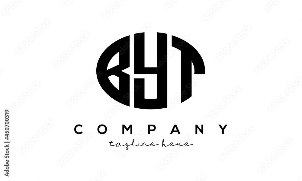 BYT three Letters creative circle logo design vector BYT three Letters creative circle logo design vector