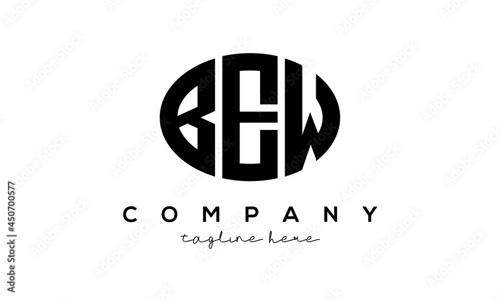 BEW three Letters creative circle logo design vector	