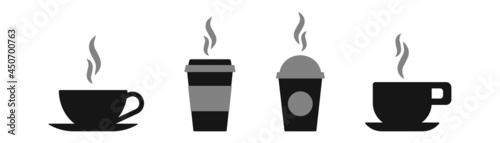 Hot drink icon vector set