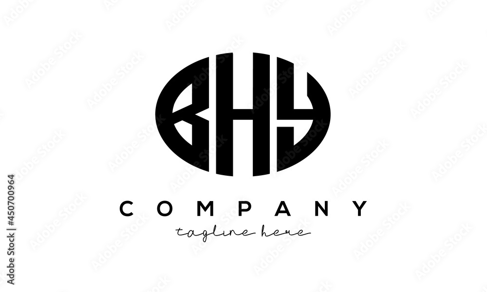 BHY three Letters creative circle logo design vector	