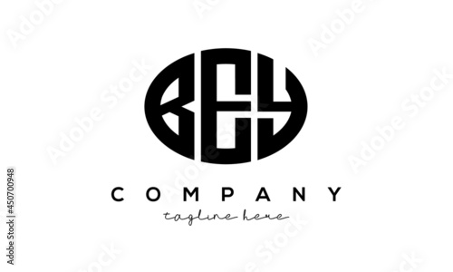 BEY three Letters creative circle logo design vector 