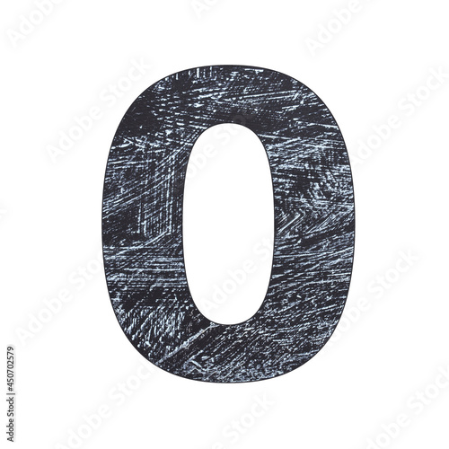 Foto Zero - Number written with chalk on the blackboard