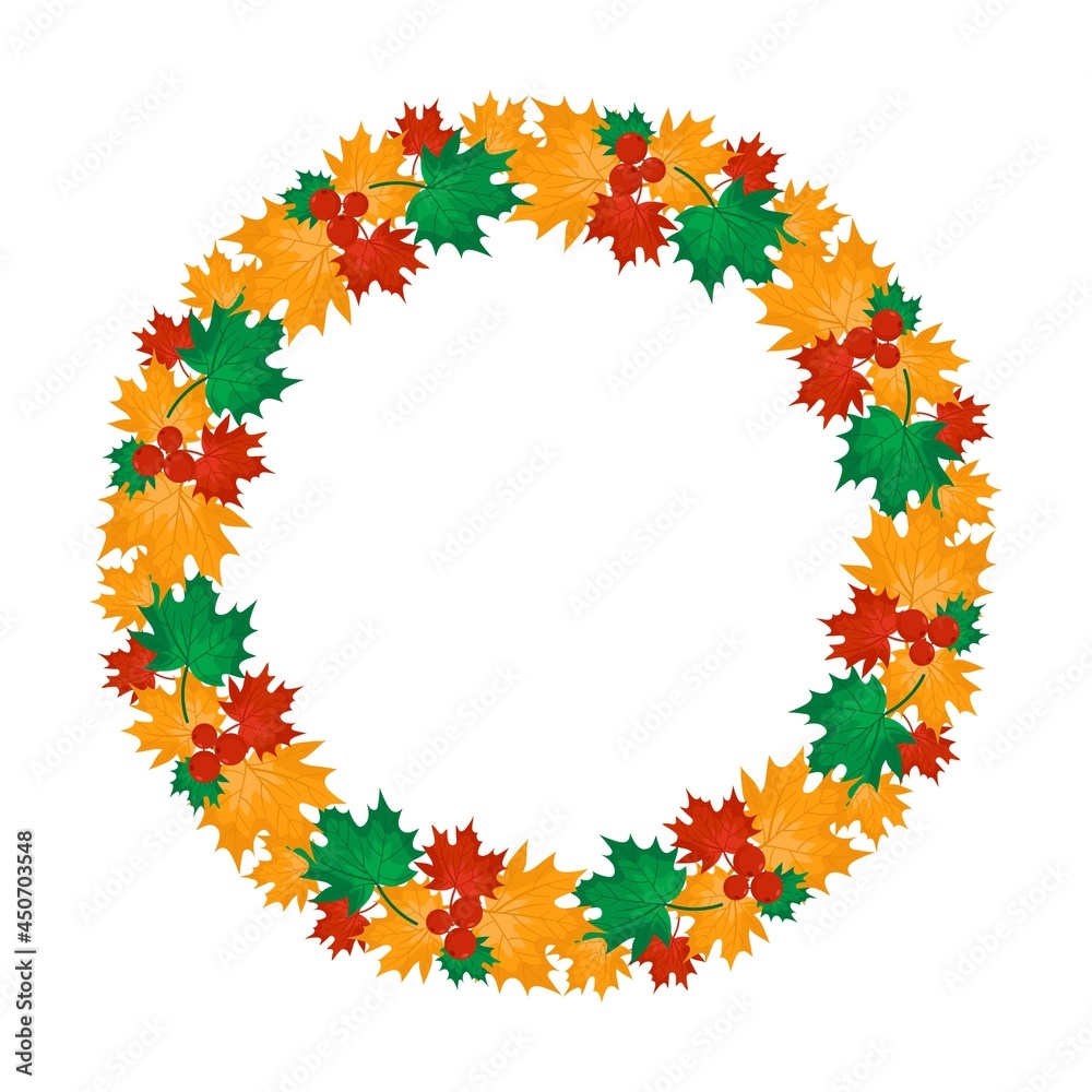 Seasonal frame design with orange, red and green maple leaves vector background for card, Seasonal frame design with orange, red and green maple leaves vector background for card,