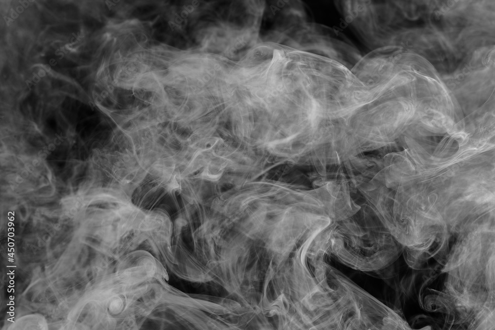 Smoke and Fog on Black Background