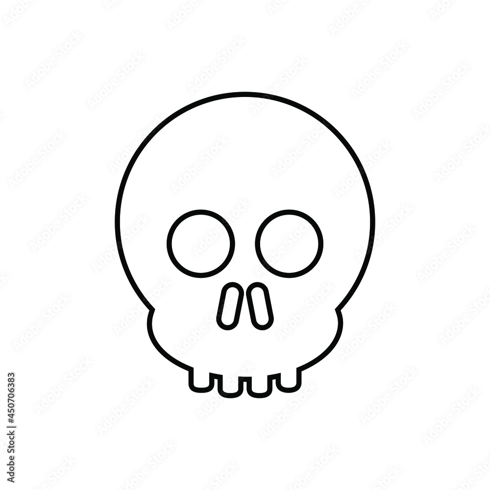 Scull vector icon set. Skeleton illustration symbol collection. halloween sign or logo.