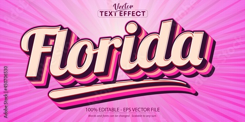 Florida text, 80s text style and editable text effect photo