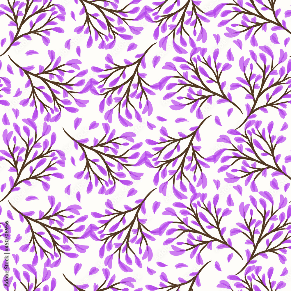 Abstract Floral Seamless Pattern With Hand Drawn