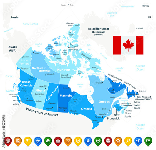 Canada Map and map icons