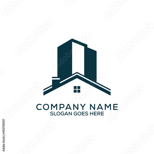 luxury Construction building logo design, letter N apartment real estate vector, can be used as symbols, brand identity, company logo, icons, or others.