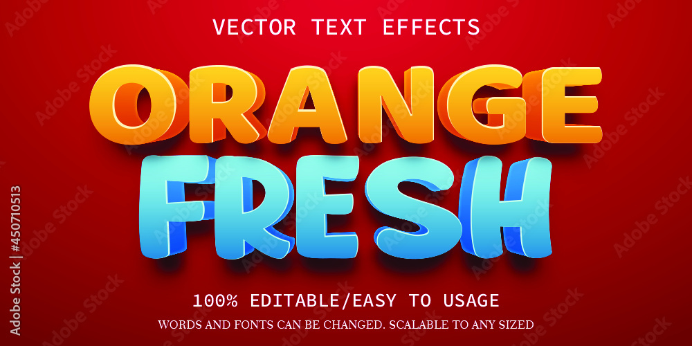 Fototapeta premium orange fresh style text effect 