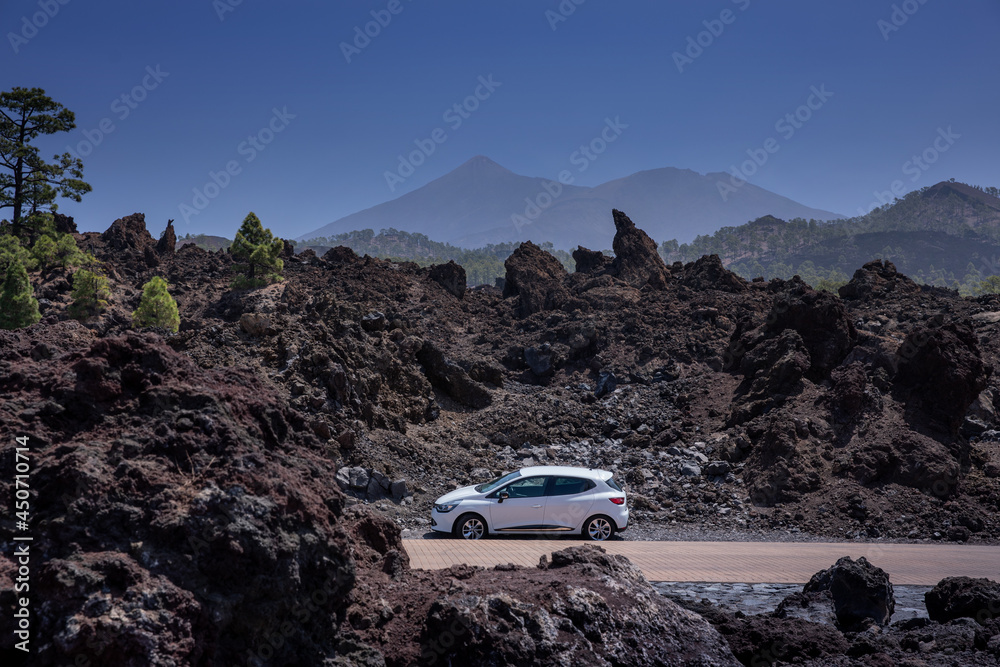 car trip through mountainous terrain