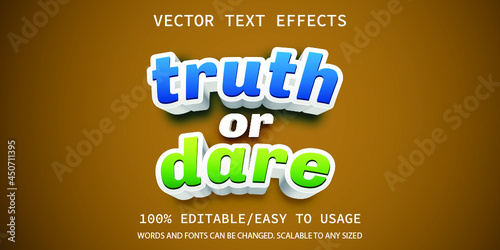 trut or dare style text effect  photo