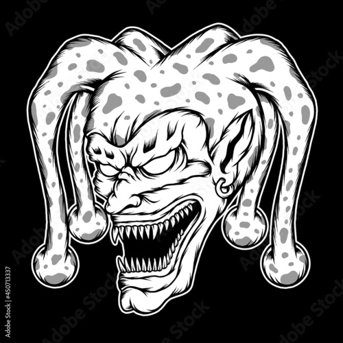 Monochrome scary clown