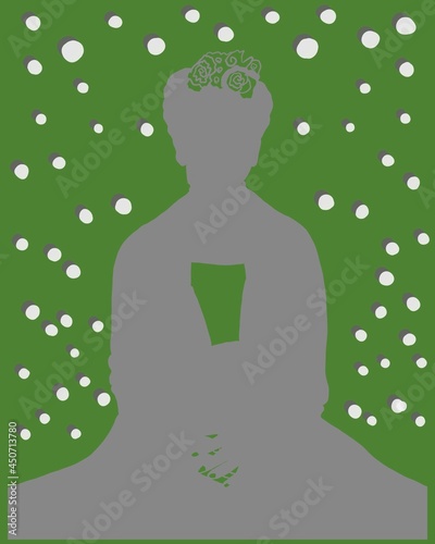 Illustration of a Mexican woman for print, card or pop art design, Frida Kahlo style