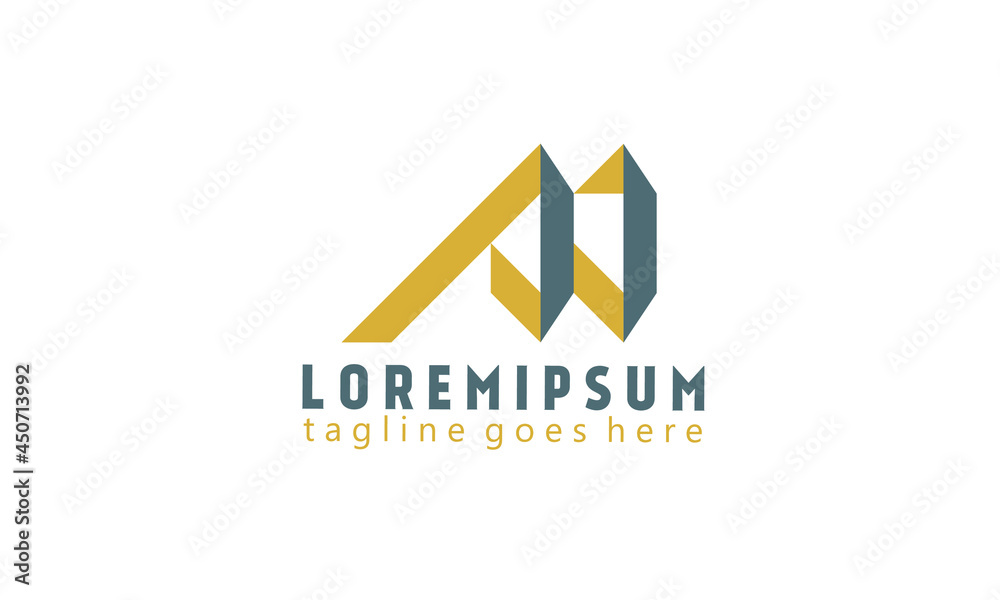 Initial letter AJ ribbon logo design template Initial letter AJ ribbon logo design template