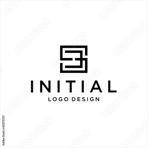 abstract 3s s3 logo design vector photo