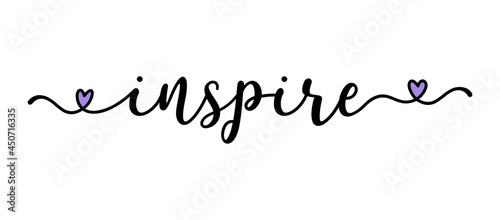 Hand sketched INSPIRE word as ad, web banner.  Lettering for banner, header