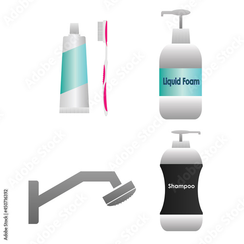 toothbrush and toothpaste vector, Foam, Shower and Shampoo Vector design, match for your personal care purpose