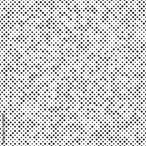 Abstract fashion monochrome polka dots background. Black and white seamless pattern with textured circles. Template design for invitation, poster, card, flyer, banner, textile, fabric. Halftone card