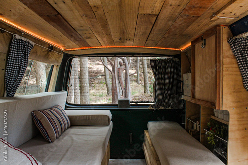 inside view of cozy van