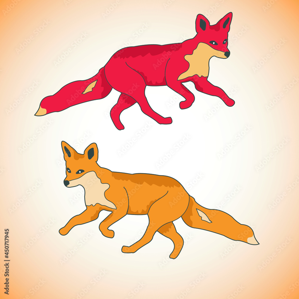 jumping fox vector art and design jumping fox vector art and design