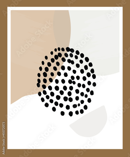 Minimal poster with abstract natural shapes composition. Contemporary collage style. Cover design